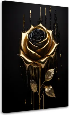 Produktbild von Leinwandbild Goldene Rose Loft-Stil 70x100 Feeby Gold bild für die wand bereit zum aufhängen
