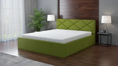 Produktbild von Polsterbett VIGI 180 x 200 mit Matratze und Bettkasten. Farbe: Grün