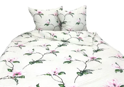 Image de Linge de lit, tissu piqué gaufré, sans repassage, 100 % coton, 160 x 200, 2186 Magnolias