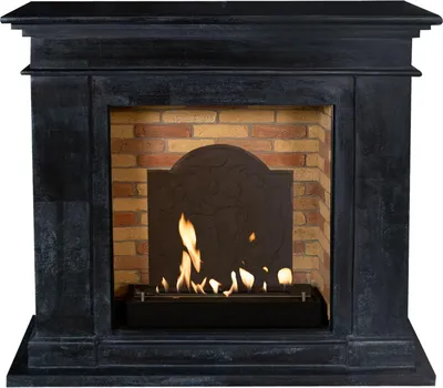 Image de Xaralyn cheminée à éthanol - Kos BME-SBU - noir pierre naturelle - 3 kW chauffage - cheminée encastrable incluse - cheminée décorative