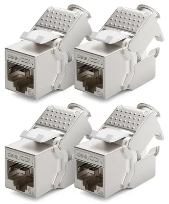 Produktbild von deleyCON Keystone Modul CAT 6a Jack STP RJ45 500MHz 10 Gbit/s, 4 Stück