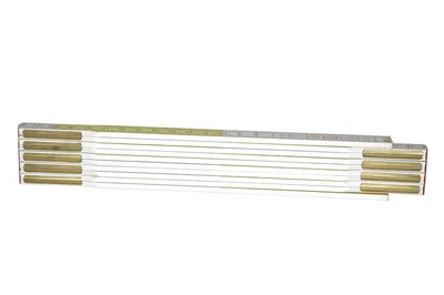 Image de Mètre pliant blanc-jaune bois 2 m SB