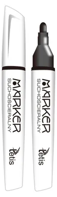 Obrázek produktu pro Marker suchościeralny czarny z końcówką stożkową 12 sztuk