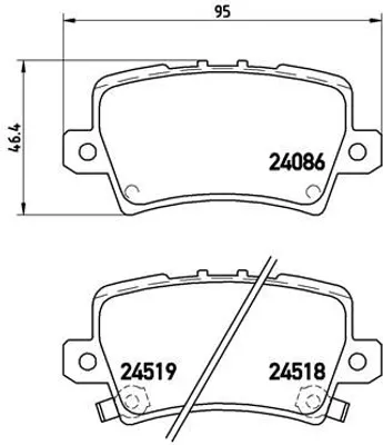 Produktbild von Brembo Bremsbelagsatz, Scheibenbremse Hinterachse P 28 038