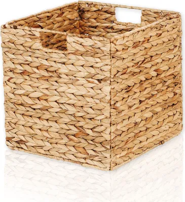Produktbild von Lycce Regaleinsatz QUADER, Korb geflochten aus Wasserhyazinthe Aufbewahrungskorb 35 l (33 x 33 x 33 cm), Größe:1 Stück