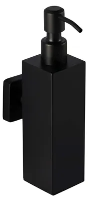 Image de Distributeur de savon en acier inoxydable noir pour salle de bain, à fixer au mur