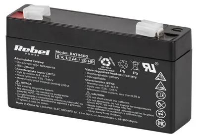 Obrázek produktu pro Rebel BAT0400 Gelový akumulátor 6 V, 1,3 Ah