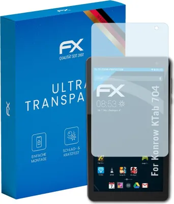 Produktbild von atFoliX FX-Clear 2x Schutzfolie kompatibel mit Konrow KTab 704 Displayschutzfolie