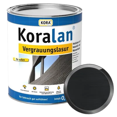 Produktbild von KORA Koralan Vergrauungslasur - 0.75 Liter (ANTHRAZIT) Wetterschutzlasur