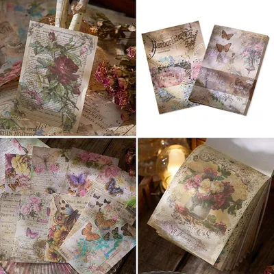 Obrázek produktu pro Sada papírů pro scrapbooking, 200 listů, 2 styly, vintage design, pro tvorbu vlastních fotoalb