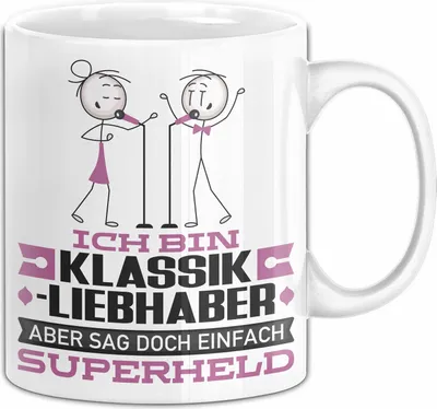 Produktbild von Klassikliebhaber Geschenk Tasse Ich Bin Klassikliebhaber Aber Sag Doch Einfach Superheld Lustige Geschenkdiee für Klassikliebhaber Kaffee-Becher (Weiß)