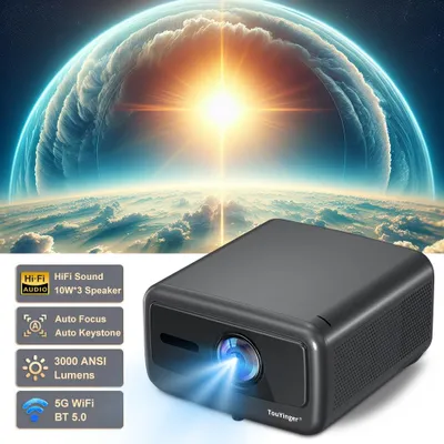 Productafbeelding van Projector - Beamer - Mini Beamer - Thuisbioscoop - Smart Projector - 3000 ANSI Lumen Helderheid
