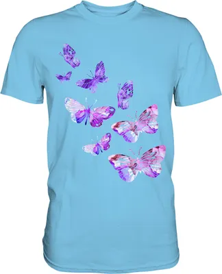 Produktbild von Lila Schmetterlinge T-Shirt – Sky Blue / S