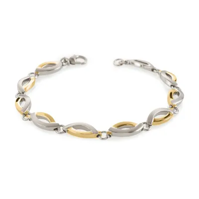 Produktbild von Boccia Armband 03001-02 Reintitan bicolor teilgoldplattiert