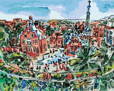 Produktbild von Zuty - Malen nach Zahlen - BUNTES BARCELONA, 40x50 cm, mit Keilrahmen (bereits gespannt)