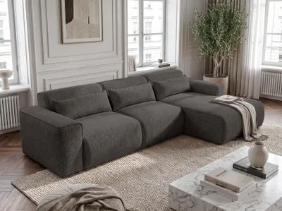 Image de AX LIVING Canapé d’angle convertible Ruyam Gris 310 cm D