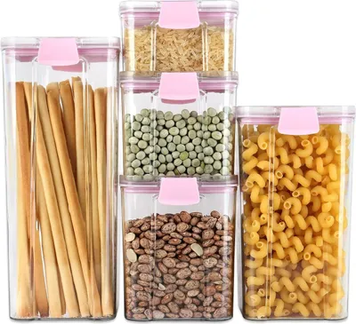 Produktbild von Vorratsbehälter Set - Luftdicht - 5 Stück - Rosa - BPA-frei