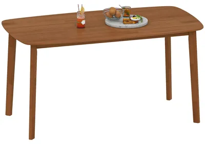 Obrázok produktu pre Jedálenský stôl – kuchynský stôl – pre 6 osôb – 150 x 80 cm – drevo – rovné nohy – tradičný štýl – svetlohnedý