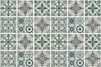 Produktbild von Fliesenaufkleber 20 x 20 cm – 24 Stück – Selbstklebend – Wasserfest – Pflegeleicht – Hitzebeständig – Für Küche & Bad – Klassische Fliesen mit Ornamenten