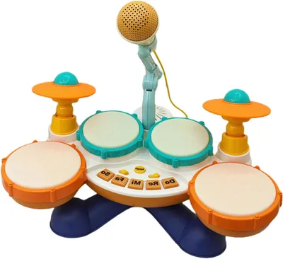Immagine prodotto di Kinderdrum - Set di batteria giocattolo - Apprendimento musicale - Giochi interattivi - 385 x 23 x 14 cm - Multicolore