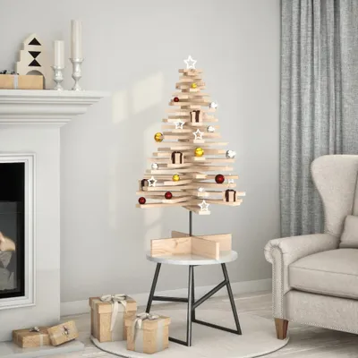Produktbild von Design Weihnachtsbaum Holz zum Schmücken 100 cm Massivholz Kiefer, Künstliche Weihnachtsbäume 2024 Neu