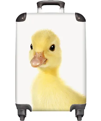 Obrázek produktu pro NoBoringSuitcases.com® Kufr Příruční zavazadlo Trolley Rolling suitcase Malý cestovní kufr na 4 kolečkách - Ducky - Beak - Yellow - Kids - Cabin Size < 55x40x23 cm & 55x40x20 cm - Foto kufr - Cabin suitcase - Board luggage - Kids suitcase - Kids trolley.