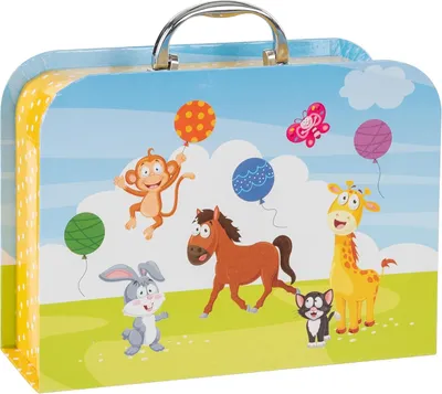 Produktbild von Kinderkoffer mit Tiermotiv – Spielzeugkoffer mit Metallgriff – ca. 26,5 x 19,5 x 8,7 cm