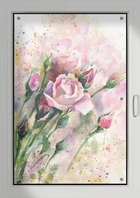 Produktbild von Wallario Lichtschutzbild, Dekorativer Sichtschutz Sonnenschutz 76 x 115 cm mit Motiv: Abstraktes Blumenbuket - Verdunklung ohne Bohren