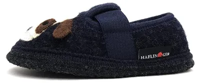 Immagine prodotto di Ciabatte Haflinger per bambini, modello "Slipper Pets", scarpe da casa per ragazzi, colore blu, ideali per il tempo libero