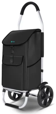 Produktbild von VOUNOT® 2 Räder Einkaufstrolley Klappbar mit 58L Wasserdichter Tasche, Schwarz