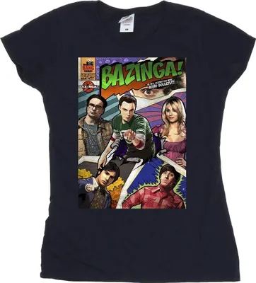 Image de The Big Bang Theory - T-shirt "Bazinga" pour femme BI9825 (XL) (Bleu marine)