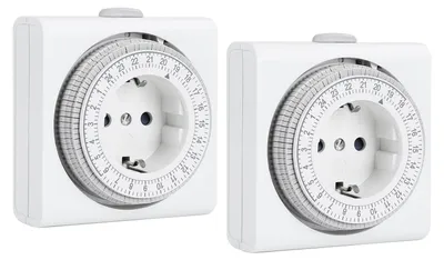 Productafbeelding van Solidchoice - Set van 2 Mechanische Timer Stekkers met 96 Segmenten voor Binnen