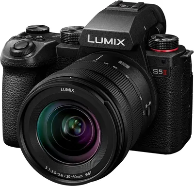 Produktbild von Panasonic LUMIX DC-S5 II Spiegelloses Vollformatkamera mit 20–60 mm F3,5–5,6 Objektiv, 4K 60p und 6K 30p, Flip-Screen,WLAN,Hybrid-Phasen-AF, Active IS