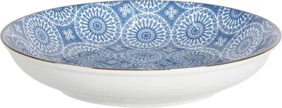 Image de Clayre & Eef Assiette à soupe Ø 20x4 cm Bleu Céramique