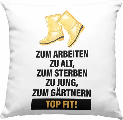 Produktbild von Trendation - Gärtner Deko-Kissen mit Füllung 40x40 mit Spruch Garten Hobbygärtner Gärtner Geschenk Lustig Gärtnerin Geschenkidee (Grau)