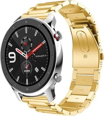 Produktbild von Strap-it Xiaomi Amazfit GTR Gliederarmband (Gold)