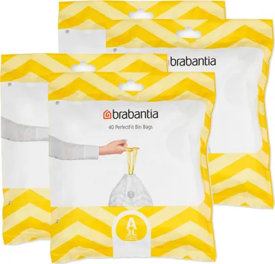 Produktbild von Brabantia PerfectFit Müllbeutel 3L (A) 40 Beutel - Mülleimerbeutel (4er Pack)