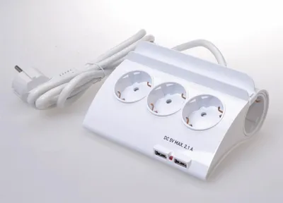 Produktbild von Tischsteckdose Schutzkontakt 5er 2x USB Haushalt Elektro Filmer 20890