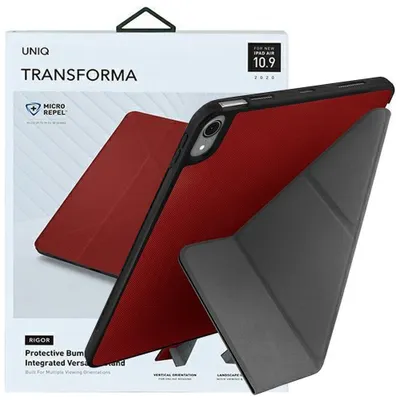 Produktbild von Uniq Etui Transforma Rigor Ipad Air 10,9 (2020) Czerwony/Korallenrot Atnimikrobiell