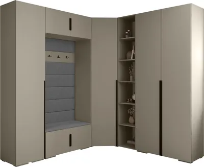 Produktbild von MEBLE KRYSPOL Inova 1 Möbelset Garderobe, 236,7x371,7x47cm - Kaschmir, Manila 16, Schwarz
