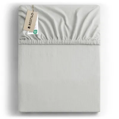 Produktbild von Spannbettlaken 100% Baumwolle Schlafzimmer Bettlacken Betttuch 220-240x220 Pearl Grau