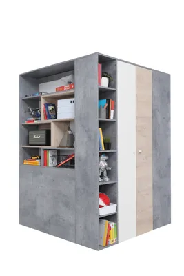 Produktbild von TKmoebel Eckkleiderschrank SIGMA SI1 geräumiger 135 cm zweitürige Jugendgarderobe Eiche