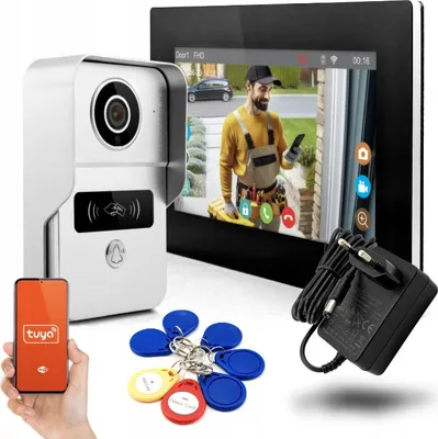 Produktbild von WiFi UHD LCD Einfamilien-Video-Gegensprechanlage Tuya RFID IP-Kameras Bewegungserkennung
