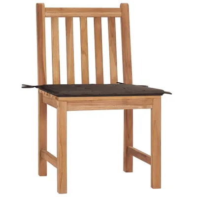 Produktbild von VidaXL 3062924, Terrasse, Gepolsterter Sitz, Teak, Graubraun, Polyester, 500 mm