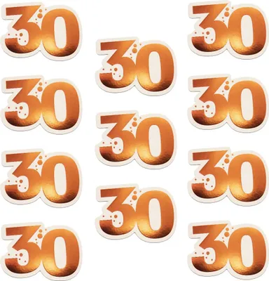 Produktbild von Oblique Unique 10 Stk. Konfetti 30 Geburtstag Jubliäum Zahl 30 Streudeko Tisch Deko - roségold