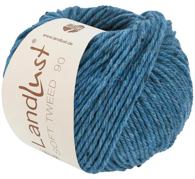 Produktbild von Lana Grossa Landlust Soft Tweed 90 klassisch verzwirntes Tweedgarn aus Schurwolle mit mehrfarbigen Noppen 90 m Farbe 029 - Türkisblau meliert