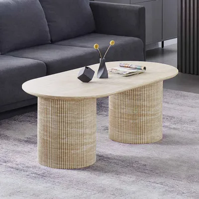 Image de Milton & Oldbrook Couchtisch 120 cm Geneva Travertine look
