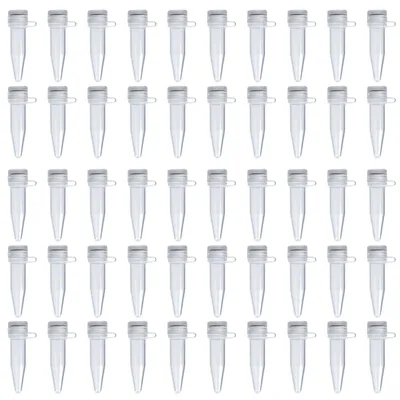 50 Zentrifugenröhrchen 1,5 ml transparent mit Schraubverschluss