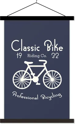 Produktbild von MuchoWow® Textilposter Jahrgang - Fahrrad - Text 40x60 cm mit schwarzem Rahmen - Wanddekorationen