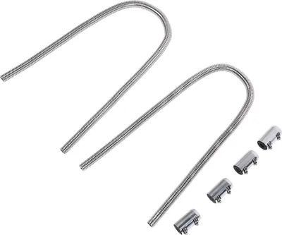 Immagine prodotto di set di tubi per radiatore da 44 pollici con fascetta, acciaio inox, raffreddamento efficiente, flessibile, antiruggine, misura universale, refrigerante, acqua, argento